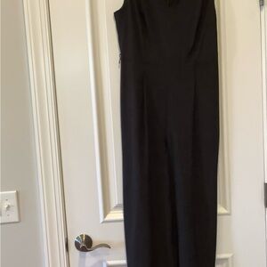 Calvin Klein Black Sleeveless Jumpsuit V-Neck One Size Size 4 Modern NEW $139